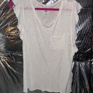We The Free White Ruffle Sleeve Tank Top